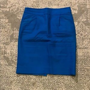 J Crew Blue Pencil Skirt Size 2